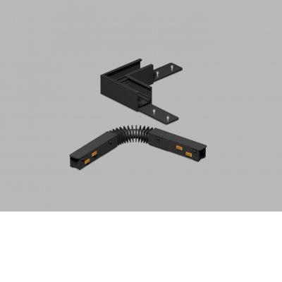 INDHOVE CTH90 48V Rohová L spojka 90°, horizontální odbočení, stropního magnetického systému, materiál hliník, povrch černá/bílá, stmívání DALI, 48V, rozměry 68x27x68mm.