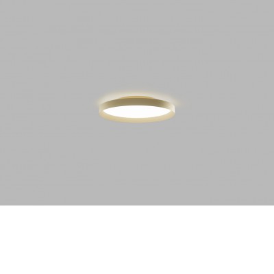 RANDY C Stropní svítidlo, hliník, zlatá, difuzor plast opál, LED 36W, 2800lm přepínatelná teplota CCT teplá 3000K-neutrální 4000K, Ra90, 230V, IP20, d=400mm, h=70mm