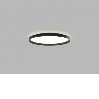 RANDY C Stropní svítidlo, hliník, černá, difuzor plast opál, LED 60W, 4200lm přepínatelná teplota CCT teplá 3000K-neutrální 4000K, Ra90, stmívíní TRIAC, 230V, IP20, d=600mm, h=70mm
