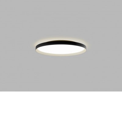 RANDY C Stropní svítidlo, hliník, černá/zlatá, difuzor plast opál, LED 60W, 4200lm TW nastavitelná teplota CCT teplá 3000K-neutrální 4000K, Ra90, stmív ZigBee, 230V, IP20, d=600mm, h=70mm