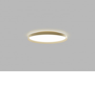 RANDY C 60W Casambi Stropní svítidlo, hliník, zlatá, difuzor plast opál, LED 60W, 4200lm, TW nastavitelná teplota CCT teplá 3000K-neutrální 4000K, Ra90, stmív Casambi, 230V, IP20, d=600mm, h=70mm