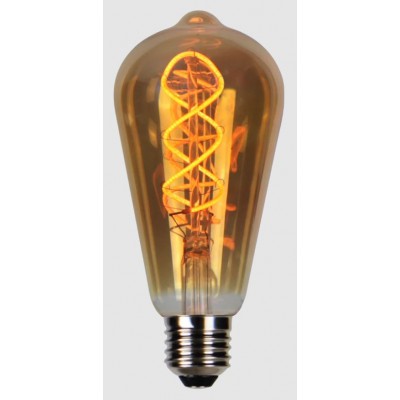 LED žárovka 4W E27 Světelný zdroj, retro žárovka, sklo zlaté, LED 4W, 230lm, E27, teplá 1800K, Ra80, 230V, životnost 50.000 hod, IP20, d=64mm.