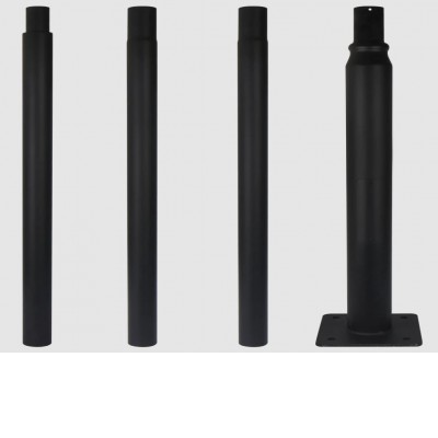 SUKIES stožár v=3, v=4m Stožár pro parkové, nebo veřejné osvětlení, těleso ocel, povrch černá, nebo galvanizovaný, rozměry l=3m/4m, průměr konce pro svítidla d=60mm, základna 255x255x10mm, rozteč kotvících šroubů 160x160mm