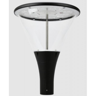 CISCO 30W/60W, IP66 Veřejné parkové osvětlení, těleso hliník, povrch černá, krycí plast čirý, LED 30W/4500lm, 60W/9000lm, neutrální 4000K, Ra80, ULOR 10%, 230V, IP66, rozměry hlavice d=450mm, h=577mm.