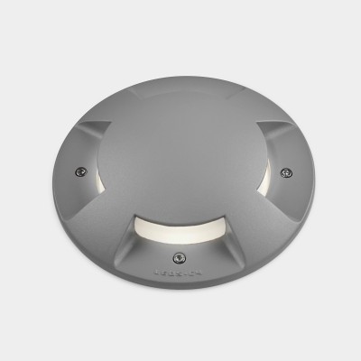 TYRO 1x15W, E27 Zemní svítidlo čtyři boční průzory, základna hliník, povrch šedá, difuzor plast opál, pro žárovku 1x15W, E27, 230V, IP65/IP67, tř.1. IK10, rozměry d=200mm h=260mm.