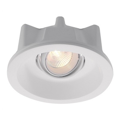 PELTATUM GU5,3 1x50W KRUH Vestavné stropní svítidlo, výklopné +-45°, materiál sádra, povrch bílá, pro žárovku 1x50W, GU5,3, 12V, IP20, tř.3, rozměry d=155mm, h=60mm