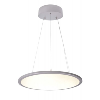 COPY R Závěsné svítidlo, hliník, povrch stříbrná, dif plast opál, LED 50W, neutrální 4000K, 5600lm,  stmív TRIAC, Ra80, 230V, IP20, rozměry d=580mm, vč závěs lanka l=1500mm, lze zkrátit, svítí nahoru/dolů