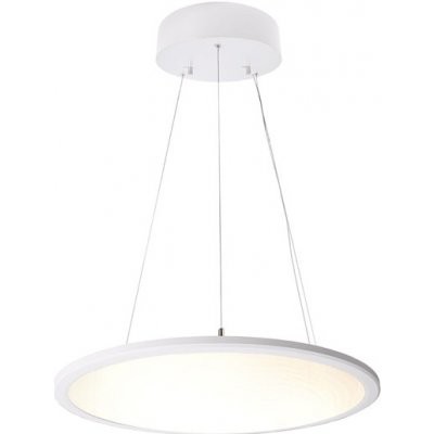 COPY R Závěsné svítidlo, těleso hliník, povrch bílá, dif plast opál, LED 50W, neutrální 4000K, 5600lm, 230V, stmív, IP20, rozměry d=580mm, vč závěs lanka l=1500mm, lze zkrátit, svítí nahoru/dolů.