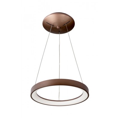 LANEA SU 42W CCT Závěsné svítidlo, hliník, povrch kávová, difuzor plast opál, LED 42W, přepín. CCT teplá 3000K-neutrální 4000K, stmív TRIAC, Ra80, 230V, IP20, rozměry d=580mm, vč závěs lanka l=1800mm, lze zkrátit
