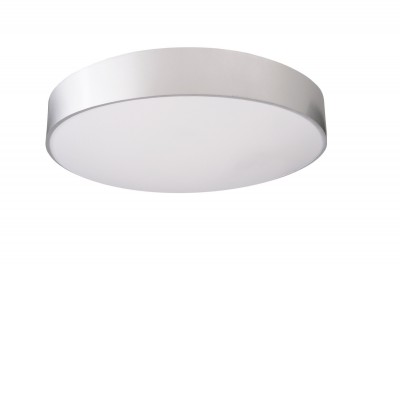 LAVO PL 45W CCT Stropní svítidlo, těleso hliník, povrch stříbrná, difuzor plast opál, LED 45W, přepín CCT teplá 3000K-neutrální 4000K, stmív TRIAC, 230V, IP20, rozměry d=400mm, h=90mm, svítí nahoru/dolů