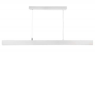 OLPE I Závěsné svítidlo, těleso hliník, povrch bílá, LED 28W, neutrální 4000K, 3165lm, stmív 1-10V, UGR<19, Ra80, 230V, IP20, rozměry 1177x53x53mm, vč závěs lanka l=3000mm, lze zkrátit, svítí dolů.