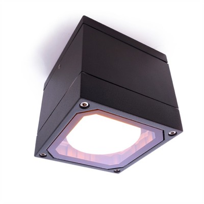 ACRIS GX53 1x9W IP54 čtverec Přisazené stropní venkovní svítidlo, materiál hliník, povrch antracit, difuzor plast opál, pro LED 1x9W, GX53, 230V, IP54, tř.1, rozměry 108x108x100mm