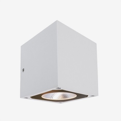 FAGONIE LED 2x7W IP54 Nástěnné venkovní svítidlo, materiál hliník, povrch bílá, sklo čiré, LED 2x7W, teplá 3000K, 1260lm, Ra80, 230V, IP54, tř.1, rozměry 108x108x115mm, svítí nahoru/dolů