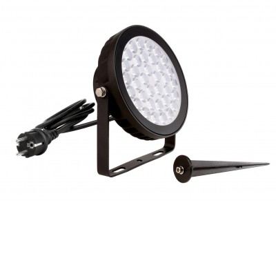 KRPO Tuya 25W Bodové venkovní svítidlo, hliník, černá, smart Tuya, Zigbee, LED 25W, 1700lm, mob. tel. CCT nastav. teplota teplá 2700K-denní 6500K, stmív, RGB, Ra80, IP65, 170x65x180mm, bodec do záhonu
