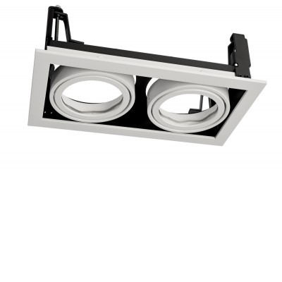 NOWA rám IISQ Podhledové, bodové svítidlo, materiál hliník, povrch bílá, pro LED modul 2x31W, rozměryy 257x140x77mm.