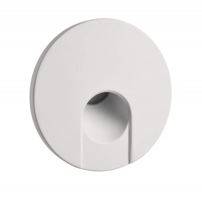 LOSIONE kryt R I Dekorativní kryt pro vestavné svítidlo do stěny, kruhové, materiál hliník, povrch bílá, detail kruhový výřez, rozměry d=78mm.