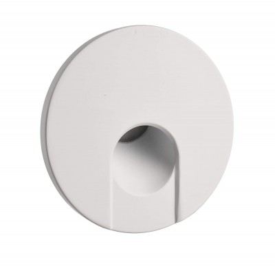 LOSIONE kryt R I Dekorativní kryt pro vestavné svítidlo do stěny, kruhové, materiál hliník, povrch bílá, detail kruhový výřez, rozměry d=78mm, do KU68