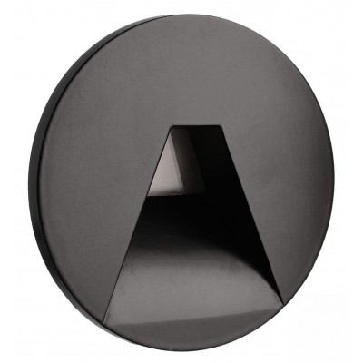 LOSIONE kryt R IV Dekorativní kryt pro vestavné svítidlo do stěny, kruhové, materiál hliník, povrch černá, detail trojúhelníkový výřez, rozměry d=78mm.
