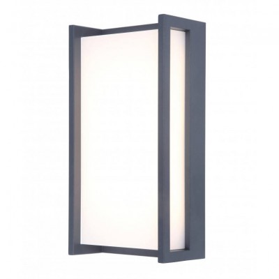 NAIM W Nástěnné venkovní svítidlo, těleso hliník, povrch šedočerná, difuzor plast opál, LED 18W, 1100lm, teplá 3000K, Ra80, 230V, IP54. rozměry 110x220x71mm