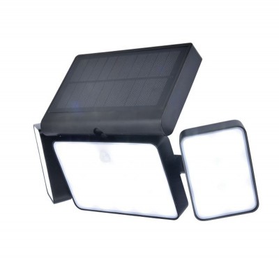 FACIE II 13W, PIR, TUYA, Solar Nástěnné venkovní svítidlo, PIR, plast černá mat, dif plast opál, smart Tuya, Bluetooth, LED 13W, 1500lm, mob. tel. CCT nastav. teplota teplá 2700K-denní 6500K, stmív, IP44, 321x209x117mm, solár