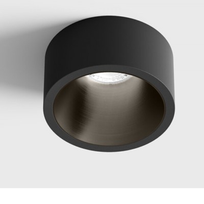 BLANKET BI 6,3W IP44 Stropní, podhledové, bodové svítidlo, plast, povrch vnější černá mat, vnitřní modročerná,  LED 6,3W, 640lm, teplá 3000K, vyzař. úhel 55°, Ra90, 230V, IP44, rozměry d=55mm, h=58mm.