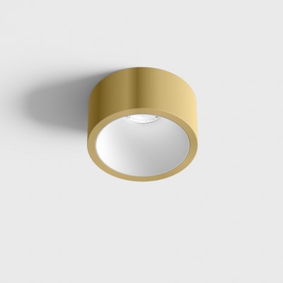 BLANKET BI 6,3W IP44 Stropní, podhledové, bodové svítidlo, plast, povrch vnější mosaz, vnitřní bílá, LED 6,3W, 640lm, neutrální 4000K, vyzař. úhel 55°, Ra90, 230V, IP44, rozměry d=55mm, h=58mm.