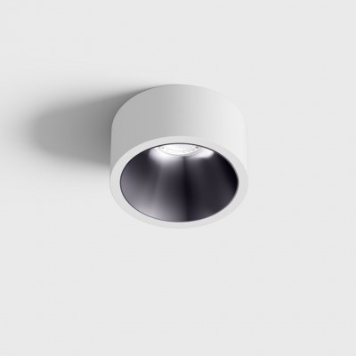BLANKET BI 6,3W IP44 Stropní, podhledové, bodové svítidlo, plast, povrch vnější bílá, vnitřní černá lesk, LED 6,3W, 640lm, teplá 3000K, vyzař. úhel 55°, Ra90, 230V, IP44, rozměry d=55mm, h=58mm