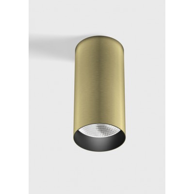 ALEST PL 9W 35° Stropní přisazené bodové svítidlo, těleso hliník, povrch mosaz, LED 9W, 540lm, neutrální 4000K, vyzař. úhel 35°, Ra90, 230V, IP20, rozměry d=52mm, h=110mm.