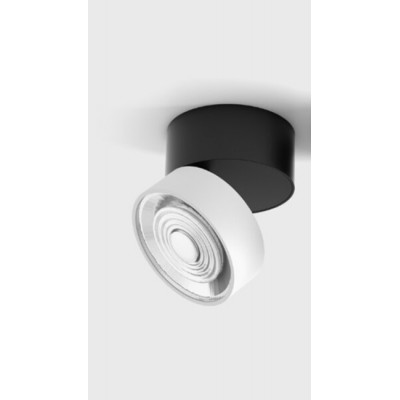 DAME PL B 7W Stropní přisazené svítidlo, výklopné, hliník, povrch černá a bílá, LED 7W, 624lm, neutrální 4000K, vyzař. úhel 45°, Ra90, 230V, IP20, rozměry d=75mm, h=70mm.