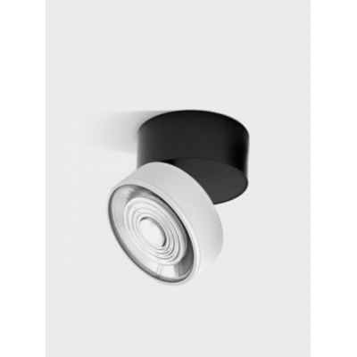 DAME PL B 7W Stropní přisazené svítidlo, výklopné, hliník, povrch černá a bílá, LED 7W, 624lm, neutrální 4000K, vyzař. úhel 45°, Ra90, 230V, IP20, rozměry d=75mm, h=70mm.