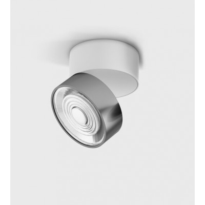 DAME PL W 7W Stropní přisazené svítidlo, výklopné, hliník, povrch bílá a chrom, LED 7W, 624lm, teplá 3000K, vyzař. úhel 45°, Ra90, 230V, IP20, rozměry d=75mm, h=70mm.