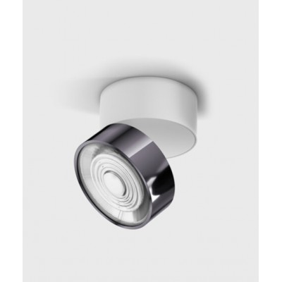 DAME PL W 7W Stropní přisazené svítidlo, výklopné, hliník, povrch bílá a černá lesk, LED 7W, 624lm, teplá 3000K, vyzař. úhel 45°, Ra90, 230V, IP20, rozměry d=75mm, h=70mm.