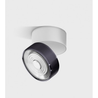 DAME PL W 7W Stropní přisazené svítidlo, výklopné, hliník, povrch bílá a černá lesk, LED 7W, 624lm, teplá 3000K, vyzař. úhel 45°, Ra90, 230V, IP20, rozměry d=75mm, h=70mm.