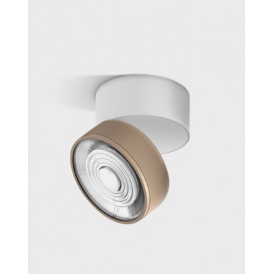 DAME PL W 7W Stropní přisazené svítidlo, výklopné, hliník, povrch bílá a kávová, LED 7W, 624lm, teplá 3000K, vyzař. úhel 45°, Ra90, 230V, IP20, rozměry d=75mm, h=70mm.