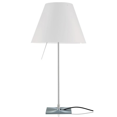 COSTANZIA-LED Stolní lampa, základna kov, povrch chrom lesk, stínítko plast bílá, pro žárovku 1x6W, E14, 230V, IP20, tř.2. rozměry d=260mm h=510mm, vč.sv.zdr.