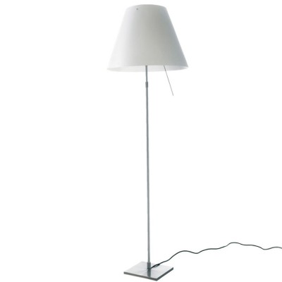 COSTANZA GRANDE 3X100W E27 Stojací lampa, základna hliník, povrch šedostříbrná, stínítko plast bílá, pro žárovku 3x100W, E27, 230V, IP20, tř.2. rozměry d=700mm h=2350mm