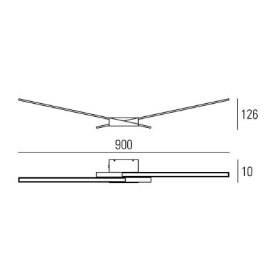 WINGS Nástěnné svítidlo,těleso hliník, povrch vrásčitě černá, difuzor polykarbonát mat LED 20W, teplá 3000K, 1380lm/cca jako 70W žár, 230V, IP20, 420x100x80mm