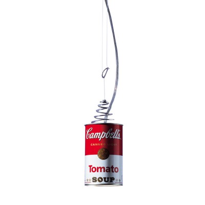 CANNED LIGHT Závěsné svítidlo těleso hliník, povrch vzhled rajčatová polévka CAMPBELLS, 1x60W, E27, 230V, IP20, d=85mm, h=150mm, závěs l=2000mmt