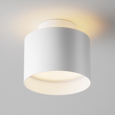 GENEA 12W Stropní přisazené svítidlo, těleso kov, povrch bílá, difuzor plast opál, LED 12W, 750lm, teplá 3000K, vyzař. úhel 120°, 230V, IP20, rozměry d=100mm, h=92mm, svítí nahoru/dolů
