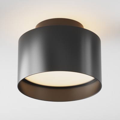 GENEA 16W Stropní přisazené svítidlo, těleso kov, povrch černá, difuzor plast opál, LED 16W, 800lm, teplá 3000K, vyzař. úhel 120°, 230V, IP20, rozměry d=120mm, h=92mm, svítí nahoru/dolů