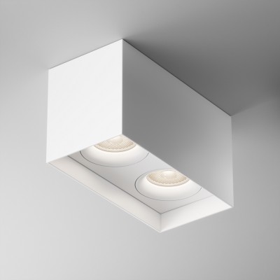 GENITOR PL RC 2x50W, GU10 Stropní, přisazené, bodové svítidlo, těleso kov, povrch bílá, pro žárovku 2x50W, GU10, 230V, IP20, rozměry 200x100x115mm.