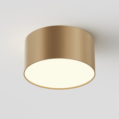 GLORYST 12W Stropní nebo závěsné svítidlo, těleso kov, povrch zlatá mat, difuzor plast opál, LED 12W, 600lm, teplá 3000K, Ra90, 230V, IP20, tř.2, rozměry d=120mm, h=60mm.