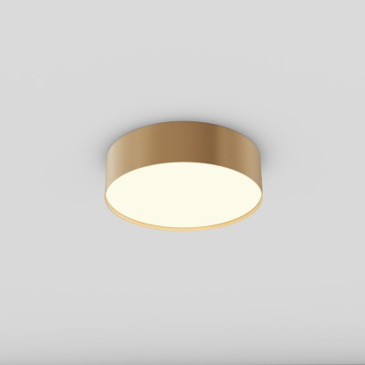 GLORYST 24W Stropní nebo závěsné svítidlo, těleso kov, povrch zlatá mat, difuzor plast opál, LED 24W, 1420lm, teplá 3000K, Ra90, 230V, IP20, tř.2, rozměry d=220mm, h=60mm.