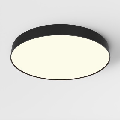 GLORYST 90W Stropní nebo závěsné svítidlo, těleso kov, povrch černá, difuzor plast opál, LED 90W, 9000lm, neutrální 4000K, Ra90, 230V, IP20, tř.2, rozměry d=600mm, h=60mm.