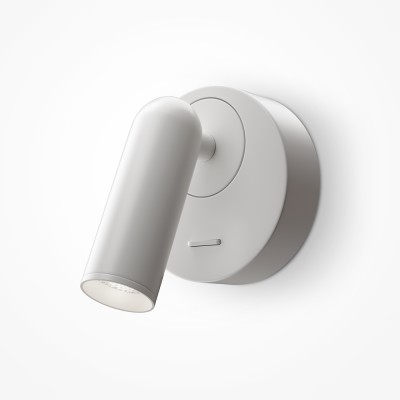 GRADUS WL R 3W Nástěnné svítidlo, nastavitelný směr svícení, těleso kov, povrch bílá, LED 3W, 250lm, teplá 3000K, rozměry d=70mm, h=85mm, vypínač na tělese.