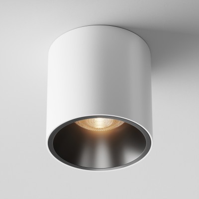 HABEO R 12W Stropní, přisazené, bodové svítidlo, těleso kov, povrch bílá, reflektor černý, LED 12W, 900lm, teplá 3000K, vyzař. úhel 24°, 230V, IP20, rozměry d=70mm, h=70mm.