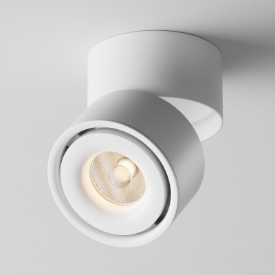 HAEMO 15W TRIAC Stropní výklopné svítidlo, těleso kov, povrch bílá, LED 15W, 790lm, teplá 3000K, vyzař. úhel 24°, stmív. TRIAC, 230V, IP20, rozměry d=100mm, h=105mm.