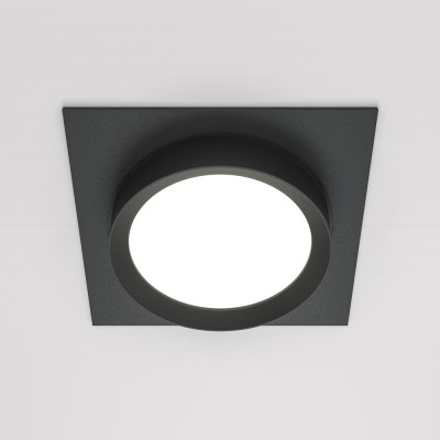 HALTE BI SQ 1x15W, GX53 Stropní podhledové bodové svítidlo, těleso kov a plast, povrch černá/bílá/černá a zlatá, pro žárovku 1x15W, GX53, IP20, tř.2, rozměry 110x110x52mm.