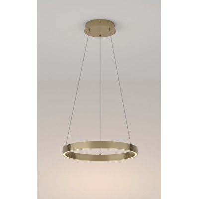 IBI HL 81W Závěsné svítidlo, těleso hliník, povrch mosaz, difuzor plast opál, LED 81W, 2800lm, teplá 3000K, Ra80, 230V, IP20, tř. 1, rozměry d=1200mm, vč závěs lanka l=1200mm, lze zkrátit.