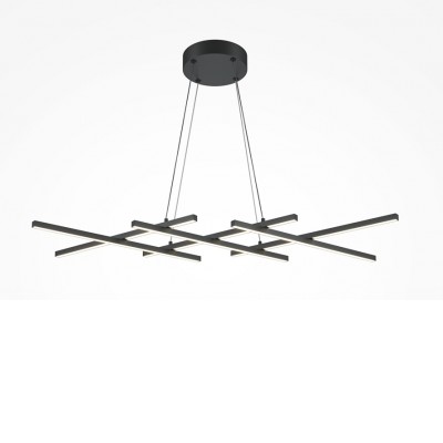 CHORTZ HL 40W, CCT Závěsné svítidlo, těleso kov, povrch černá/mosaz, difuzor plast opál, LED 40W, CCT nastav. teplota teplá 3000K-neutrální 4000K, Ra80, 230V, IP20, tř.1, rozměry 1035mm, vč závěs lanka l=3070mm, lze zkrátit.